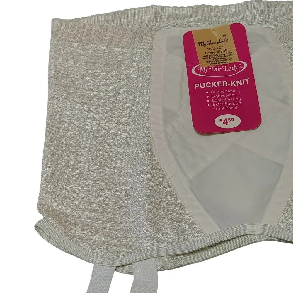 1960s My Fair Lady Pucker Knit Panty Girdle Stocking Fastener Size Large